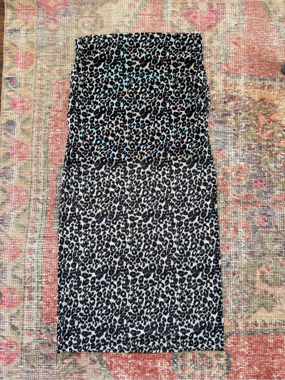 NWOT Maeve Mesh Maxi Skirt Leopard Print Sheer Lightweight Pencil Size Large - Picture 3 of 9